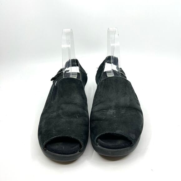 Mephisto Black Suede Open Toe Slingback Sandals Women's 8 US - Picture 4 of 9